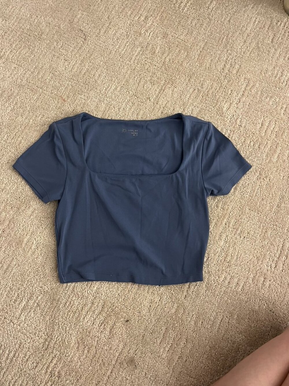 Offline by Aerie Real Me Crop Top Square Neck Tee - Picture 2 of 4